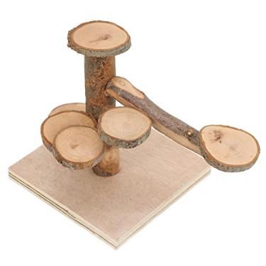Imagem de Generic Plataforma de Brinquedo de Escalada de Madeira para Animais de Estimação, Plataforma Com Giratória para Animais de Estimação Pequenos, Adequada para de Playground de Hamster