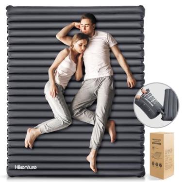 Imagem de Hikenture Almofada de dormir dupla para acampamento, colchão de acampamento extragrosso de 10 cm para 2 pessoas, tapete de dormir inflável e ultraleve para mochila, caminhada (1008-D2)