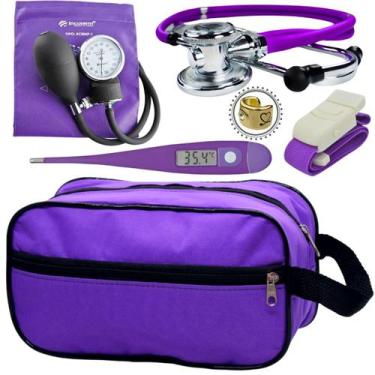 Imagem de Kit Enfermagem Academico Com Aparelho de Pressao Estetoscopio Rappapor