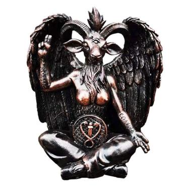 Imagem de Estatueta Escultura Estátua Baphomet Idol Satanics Resin 341g