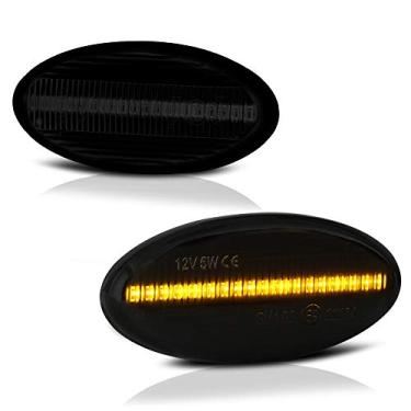 Imagem de VIPMOTOZ Luz indicadora lateral em faixa de LED âmbar para substituição da lâmpada de seta do para-choque dianteiro para Mazda 2 3 5 MPV, lente fumê, conjunto de 2 peças do lado do motorista e do passageiro