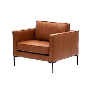 Imagem de Poltrona em Couro Ettore - Caramelo - Westwing Collection Marrom