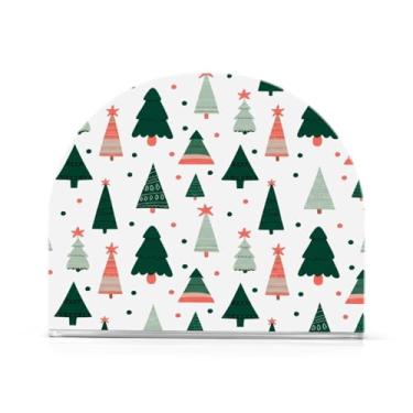 Imagem de Qilmy Porta-guardanapos de acrílico para árvore de Natal, porta-guardanapos para mesas cozinha restaurante decoração de casa, suporte decorativo moderno para guardanapos de coquetel de papel de jantar
