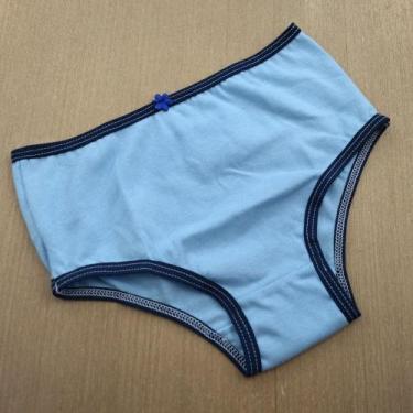 Imagem de Calcinha Infantil em Algodão Cor:Viés Azul Marinho/Azul BebêTamanho:M 