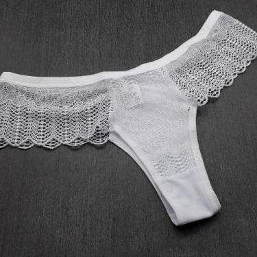 Imagem de Tanga Fio Renda Cor:BrancoTamanho:GG - Kit Mania Lingerie, Branco, GG