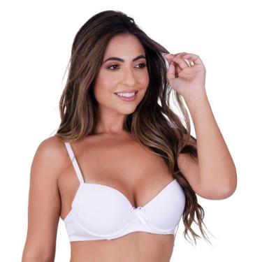 Imagem de Sutiã Básico Liso Com Bojo e Arco Cor:BrancoTamanho:G - Kit Mania Ling