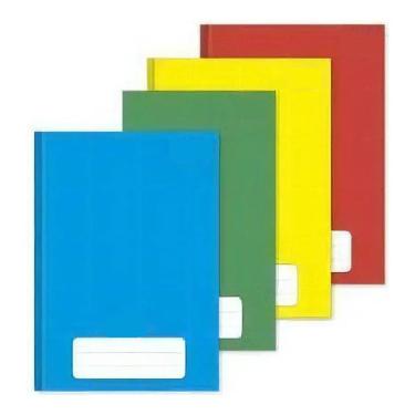 Imagem de Kit 4 Cadernos Brochura Grande Capa Dura 96 Folhas Escola e Anotações