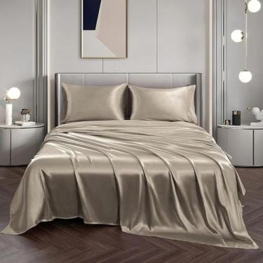 Imagem de Lençol Superior Solteiro Com Fronha Cetim Seda Alto Brilho - Confeccoe