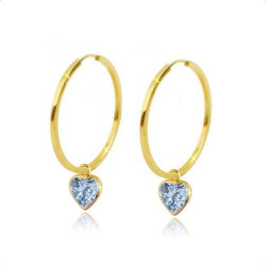Imagem de Brincos Argola De Ouro 18k Com Zircônia 5mm - Paulistana Joias, Água m