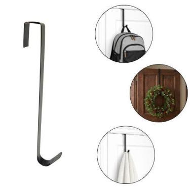 Imagem de Suporte Porta Para Guirlanda Natal Estilo Gancho 29cm Preto - Hs Metal