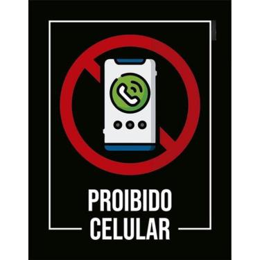 Imagem de Kit 3 Placas Desenho - Proibido Celular