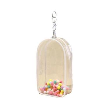 Imagem de Para mini bonito labubu v1 v2 pvc transparente boneca caixa de poeira 