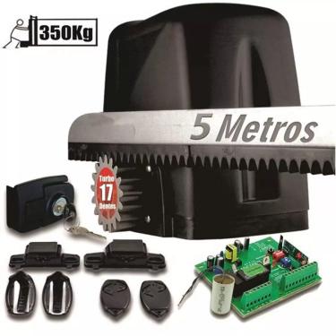 Imagem de Kit 1 Motor Rossi Dz Atto Turbo 5m Crem 2 Control P/ Port‹o Deslizante 350kg 220v