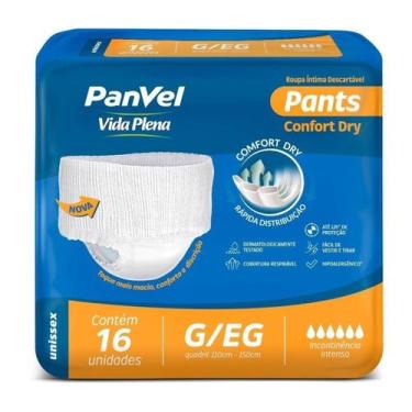 Imagem de Roupa Íntima Unissex Panvel Vida Plena Pants G/eg Com 16 Unidades
