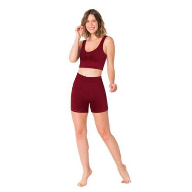 Imagem de Bermuda Trifil Body Fresh Sport Para Academia Básico, Vinho, M