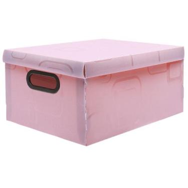 Imagem de Caixa Organizadora Dello Grande 42x31x20cm Rosa 2172