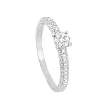 Imagem de Anel em Ouro Branco 18k Ponto de Luz com Diamantes - AU6397 - BRUNA TE