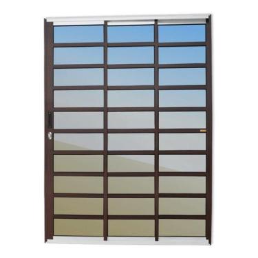 Imagem de Porta de Correr com Travessas 3 Folhas 1/3 Super Vidro Reflex 210cm x 