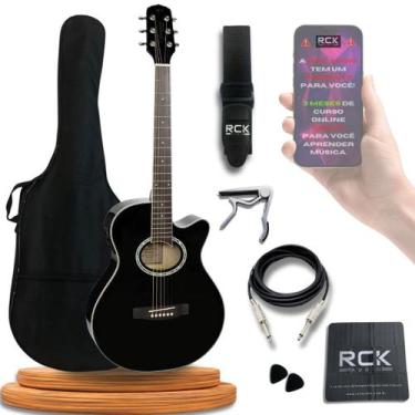 Imagem de Violão Giannini Aço Eletroacústico kit Completo, GSF-1D CEQ Preto