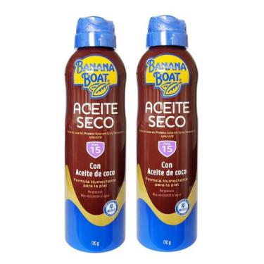 Imagem de  2- Bronzeador Spray Banana Boat Fps15 Com Óleo De Côco 170g