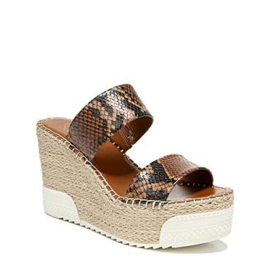 Imagem de Franco Sarto Sandália anabela feminina sem cadarço, Marrom, 9