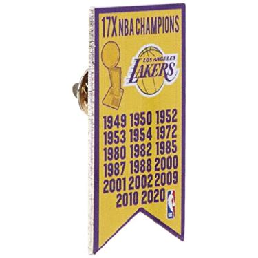Imagem de Aminco NBA Los Angeles Lakers Unissex NBA - Pino de bandeira do campeonato, cor do time, 5 x 1 x 5 polegadas