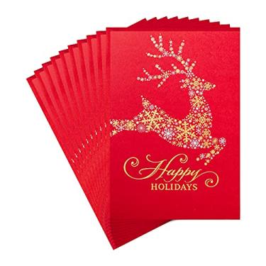 Imagem de Hallmark Cartões de Natal, rena de floco de neve (10 cartões com envelopes), 799XXH8145
