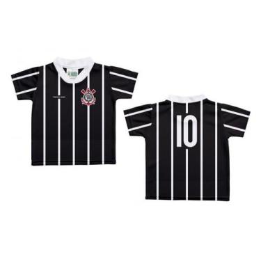 Imagem de Camiseta Bebê Corinthians Listras Preta - Torcida Baby