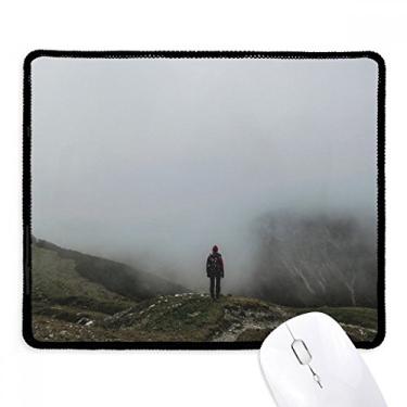 Imagem de Mousepad de viagem Fog Clouds Mountain Nature Tapete de borracha para jogos