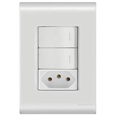 Imagem de Tomada com Interruptor Duplo Simples Tramontina Liz 10A