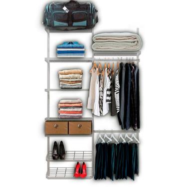 Imagem de Roupeiro Closet Modulado Aramado Caixas Organizadoras 1,30m BR