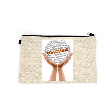 Imagem de Bolsa de maquiagem de coaching, presente para coaching, melhor coaching de todos os tempos, bolsa de higiene pessoal, para ela, bolsa de maquiagem para mulheres, bolsa de , Branco