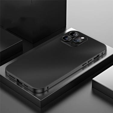 Imagem de Capa magnética com moldura de alumínio para pára-choques de metal para iPhone 12 13 14 Pro Max Lente de carregamento sem fio capa protetora de vidro, sem preto magnético, para iPhone 13
