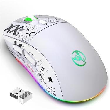 Imagem de EPANU mouse hxsj T90 2.4G mecânico RGB sem fio design ergonômico para jogos 10 milhões de teclas vida útil 3600DPI 15 modos RGB
