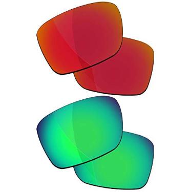 Imagem de RockShell Lentes polarizadas de substituição para óculos de sol Oakley Holbrook XL OO9417 - Vermelho Lava + Verde Python