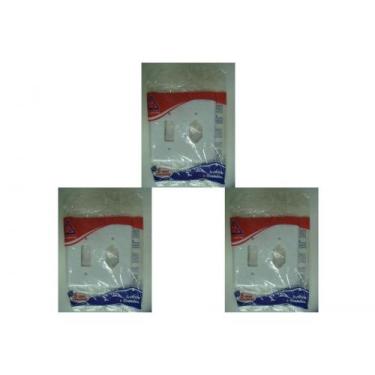 Imagem de Kit C/3 - Placa Perlex Branca 4X4 (1 Saida+Tomada) 23Pl1/1T, Branco