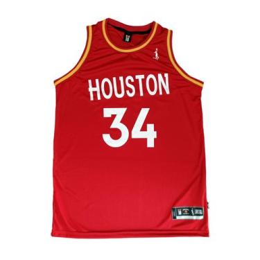 Imagem de Regata Basquete Masculina M10 Vintage Houston, Vermelho, GG