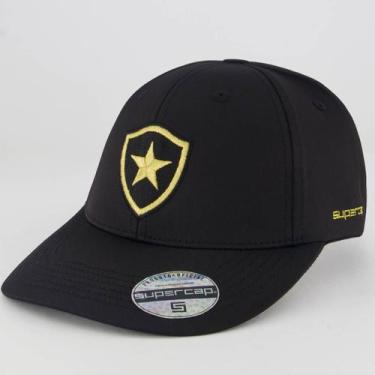 Imagem de Boné Botafogo 6 Gomos Preto e Dourado - Supercap, Único
