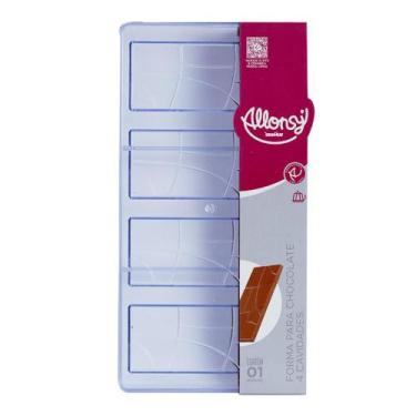 Imagem de Molde chocolate poliestireno Barra texturizada 4 cavidades - Cromus