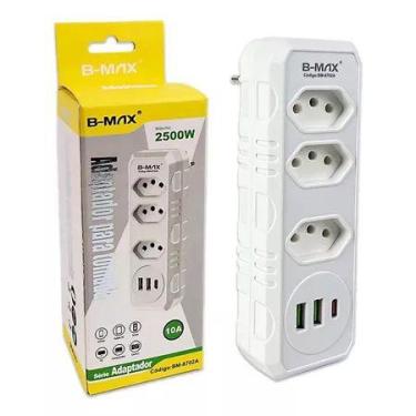 Imagem de Adaptador para tomada Benjamin Conector Extensão S/ Fio UsbC 3 Tomadas