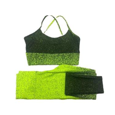 Imagem de Conjunto Degradê para Academia com Legging de Cintura Alta e Bojo - MD