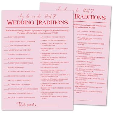 Imagem de ZSHFMY Bridal Shower Games Cards for 30 Guests, Funny Party Games for Wedding Shower Engagement Newlywed Wedding Reception, Bridal Shower Games Set - Why Do We Do That?Wedding Traditions -007