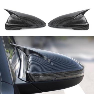 Imagem de XYHGM Capa de espelhos retrovisores ABS adequada para Kia Optima K5 2016 2017 2018 2019 2020 Ox Horn Side Rear View Mirror Cover Side Rear View Mirror Guard Cover Acessórios exteriores 2PCS-(fibra de