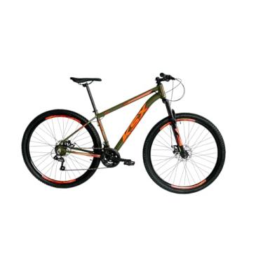 Imagem de Bicicleta KSX Multicor Edição 2025 Aro 29 Em Alumínio 21V Com Freios a Disco e Suspensão de 80mm,17,Verde Militar Laranja