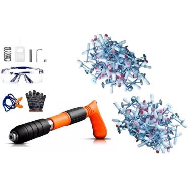 Imagem de Pistola De Pino Fixação + 220 Pregos Ação Direta Finca Pinos