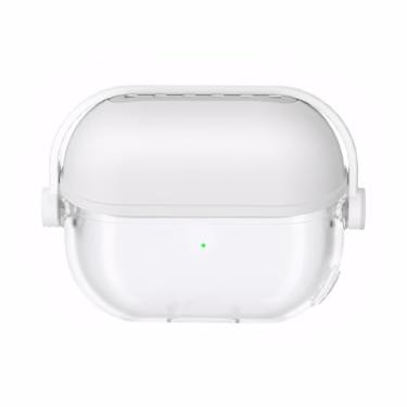 Imagem de LJFLYXRI Capa compatível com Galaxy Buds3 e Buds3 Pro, com trava de segurança, capa de silicone de TPU macio – Design ergonômico para mulheres (branca)