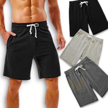 Imagem de Bermuda Shorts Masculina Treino Academia Corrida Moletom MOLETINHO 514