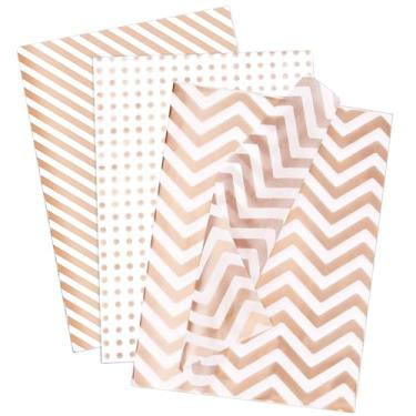 Imagem de Larcenciel Papel de seda metálico ouro rosa, 30 folhas, 50,8 x 35,5 cm, papel de embrulho de presente para embalagem de sacolas de presente, embalagem de presente elegante para casamento, aniversário