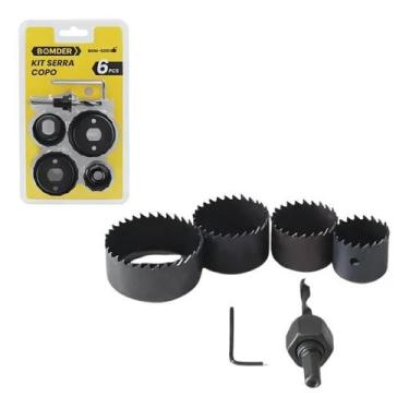 Imagem de Serra Copo Para Madeira E Plástico - Kit Completo 6 Peças - Bomvink