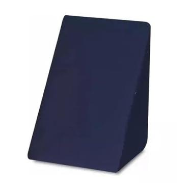 Imagem de Travesseiro Ortopédico Cunha de Encosto Anti-Refluxo Repouso Leitura Pós Cirúrgico Triangular Com Capa(Azul Marinho)